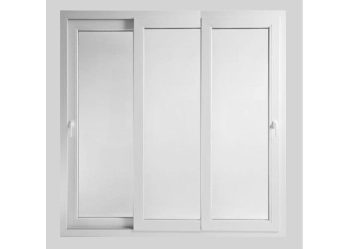 Porta Janela de Correr PVC 3F 200x200cm Vidro Duplo Aluplast