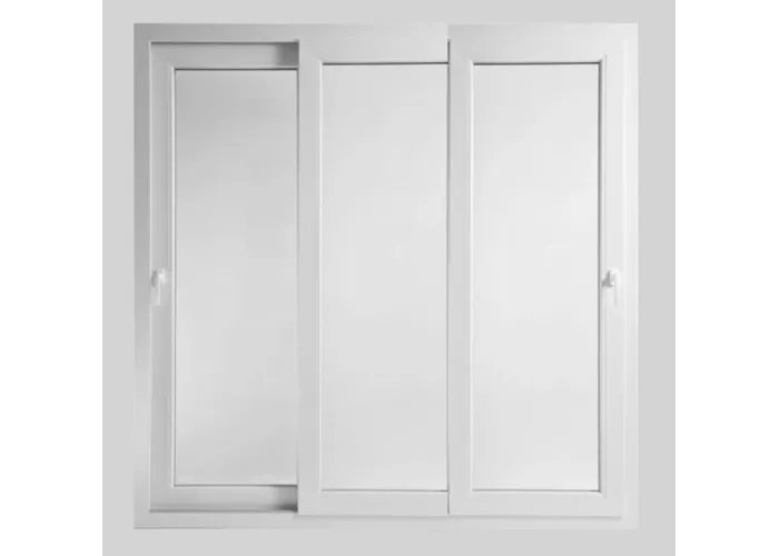 Porta Janela de Correr PVC 3F 200x200cm Vidro Duplo Aluplast