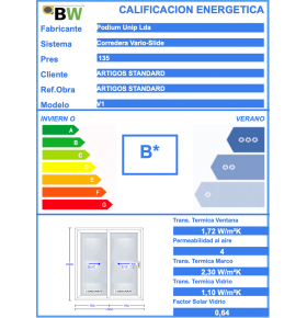 Porta Janela de Correr PVC 150x200cm Vidro Duplo Aluplast