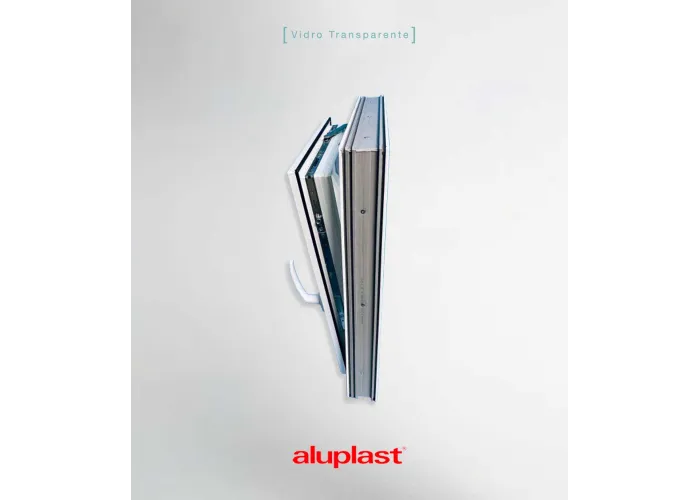 Janela PVC 50×50 cm Oscilobatente vidro duplo | Aluplast A+
