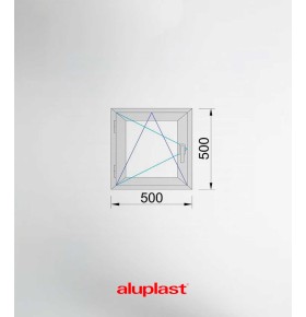 Janela PVC 50×50 cm Oscilobatente vidro duplo | Aluplast A+