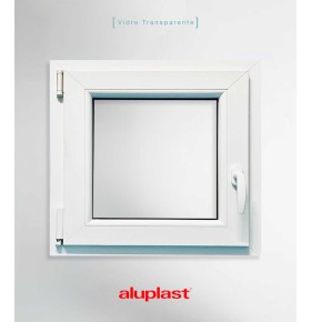 Janela PVC 50×50 cm Oscilobatente vidro duplo | Aluplast A+