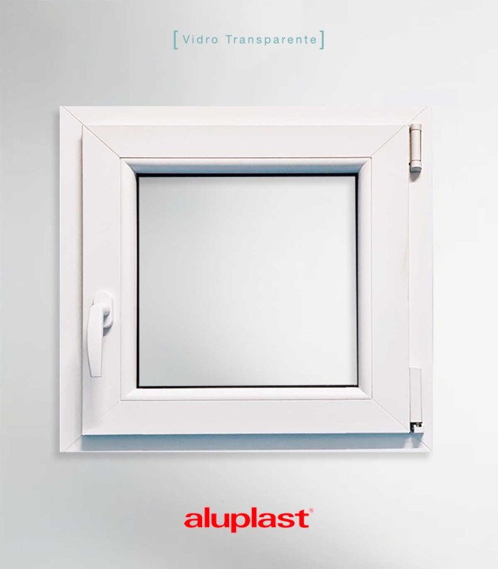 Janela PVC 50×50 cm Oscilobatente vidro duplo | Aluplast A+