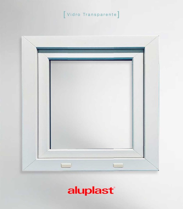 Janela PVC 50×50 cm Oscilobatente vidro duplo | Aluplast A+