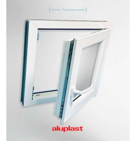 Janela PVC 50×50 cm Oscilobatente vidro duplo | Aluplast A+