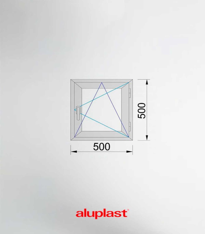 Janela PVC 50×50 cm Oscilobatente vidro duplo | Aluplast A+