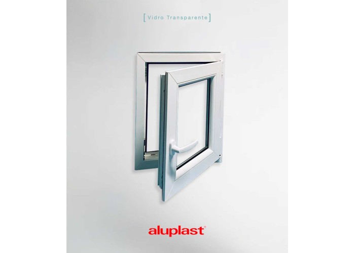 Janela PVC 60x80 cm Oscilobatente vidro duplo | Aluplast A+