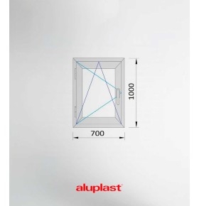 Janela PVC 70x100 cm Oscilobatente vidro duplo | Aluplast A+