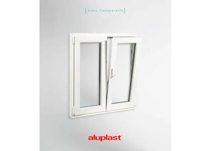 Janela PVC 100x100 Oscilobatente vidro duplo Aluplast A+ | Entrega rápida