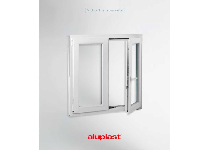 Janela PVC 100x100 Oscilobatente vidro duplo Aluplast A+ | Entrega rápida