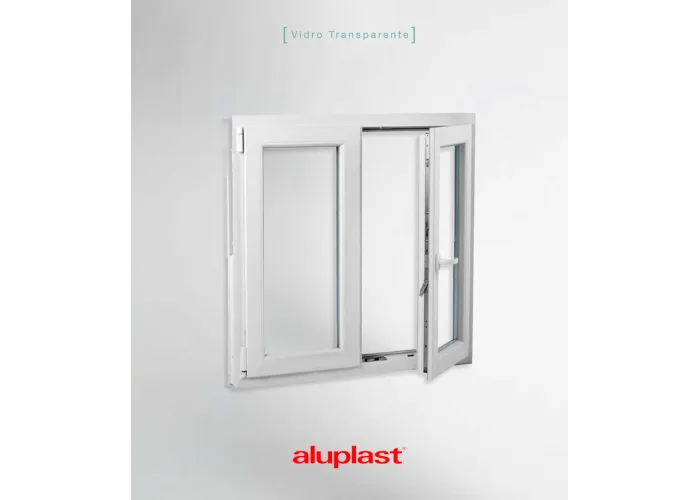 Janela PVC 100x100 Oscilobatente vidro duplo Aluplast A+ | Entrega rápida