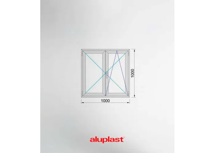 Janela PVC 100x100 Oscilobatente vidro duplo Aluplast A+ | Entrega rápida