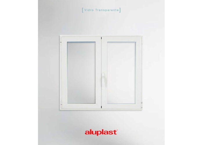 Janela PVC 100x100 Oscilobatente vidro duplo Aluplast A+ | Entrega rápida