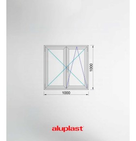 Janela PVC 120x100 Oscilobatente vidro duplo Aluplast A+ | Entrega rápida