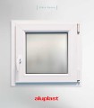 Janela PVC 50x50cm Oscilobatente DIREITA Vidro Duplo FOSCO LISO ALUPLAST