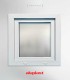 Janela PVC 50×50 cm Oscilobatente vidro duplo fosco | Aluplast A+
