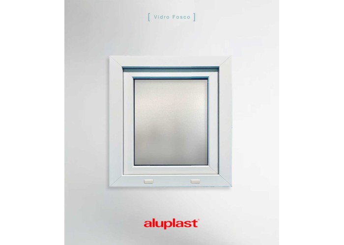 Janela PVC 50×60 cm Oscilobatente vidro duplo fosco | Aluplast A+