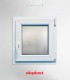 Janela PVC 50×60 cm Oscilobatente vidro duplo fosco | Aluplast A+