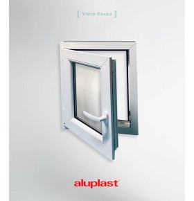 Janela PVC 50×60 cm Oscilobatente vidro duplo fosco | Aluplast A+