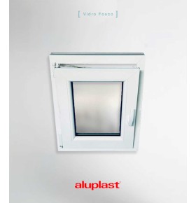 Janela PVC 50×60 cm Oscilobatente vidro duplo fosco | Aluplast A+