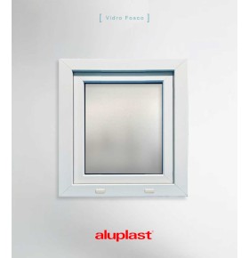 Janela PVC 50×60 cm Oscilobatente vidro duplo fosco | Aluplast A+