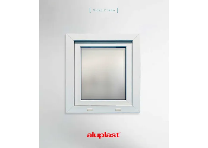 Janela PVC 50×60 cm Oscilobatente vidro duplo fosco | Aluplast A+