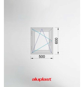 Janela PVC 50×60 cm Oscilobatente vidro duplo fosco | Aluplast A+