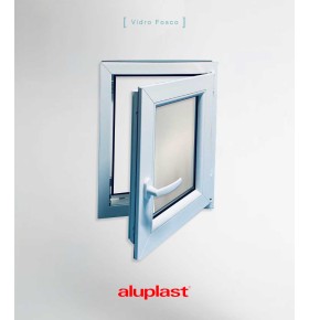 Janela PVC 50×70 cm Oscilobatente vidro duplo fosco | Aluplast A+