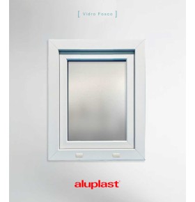 Janela PVC 50×70 cm Oscilobatente vidro duplo fosco | Aluplast A+