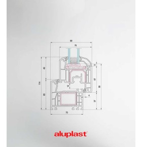 Janela PVC 50×70 cm Oscilobatente vidro duplo fosco | Aluplast A+
