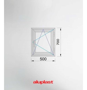 Janela PVC 50×70 cm Oscilobatente vidro duplo fosco | Aluplast A+