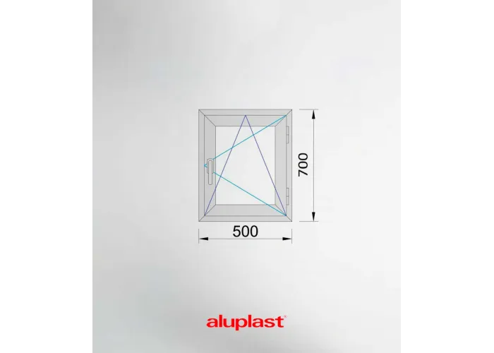 Janela PVC 50×70 cm Oscilobatente vidro duplo fosco | Aluplast A+