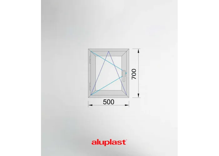 Janela PVC 50×70 cm Oscilobatente vidro duplo fosco | Aluplast A+