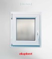 Janela PVC 50x70cm Oscilobatente ESQUERDA Vidro Duplo FOSCO LISO ALUPLAST