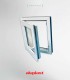 Janela PVC 50×80 cm Oscilobatente vidro duplo fosco | Aluplast A+