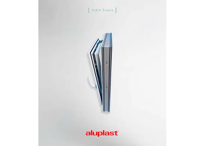 Janela PVC 50×80 cm Oscilobatente vidro duplo fosco | Aluplast A+