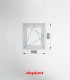 Janela PVC 50×80 cm Oscilobatente vidro duplo fosco | Aluplast A+
