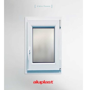 Janela PVC 50x100cm Oscilobatente DIREITA Vidro Duplo FOSCO LISO ALUPLAST