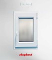 Janela PVC 50x100cm Oscilobatente DIREITA Vidro Duplo FOSCO LISO ALUPLAST