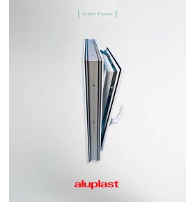 Janela PVC 60×60 cm Oscilobatente vidro duplo fosco | Aluplast A+