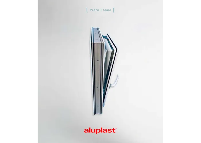 Janela PVC 60×60 cm Oscilobatente vidro duplo fosco | Aluplast A+
