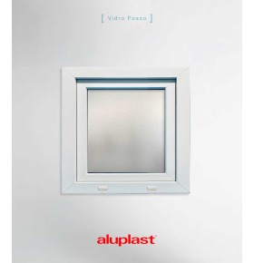 Janela PVC 60×60 cm Oscilobatente vidro duplo fosco | Aluplast A+