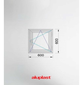 Janela PVC 60×60 cm Oscilobatente vidro duplo fosco | Aluplast A+