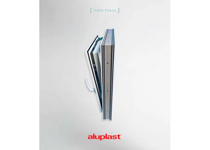 Janela PVC 60×60 cm Oscilobatente vidro duplo fosco | Aluplast A+