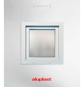 Janela PVC 60×60 cm Oscilobatente vidro duplo fosco | Aluplast A+