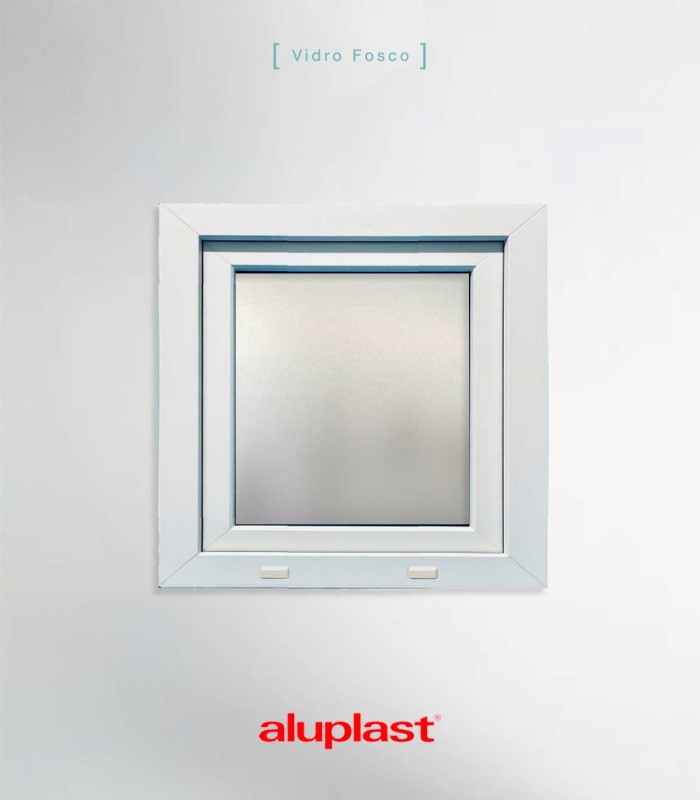 Janela PVC 60×60 cm Oscilobatente vidro duplo fosco | Aluplast A+