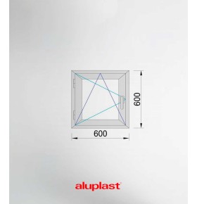 Janela PVC 60×60 cm Oscilobatente vidro duplo fosco | Aluplast A+