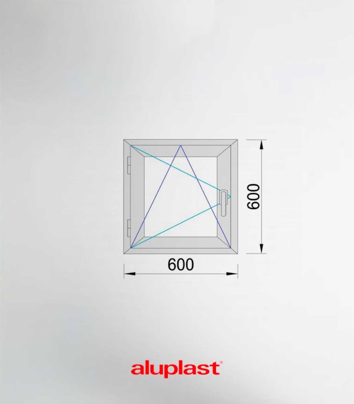 Janela PVC 60×60 cm Oscilobatente vidro duplo fosco | Aluplast A+