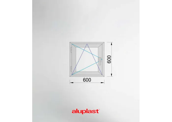Janela PVC 60×60 cm Oscilobatente vidro duplo fosco | Aluplast A+