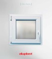 Janela PVC 60x60cm Oscilobatente ESQUERDA Vidro Duplo FOSCO LISO ALUPLAST
